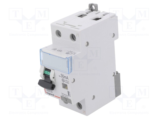 RCBO breaker; Inom: 25A; Ires: 30mA; Max surge current: 250A; 400V