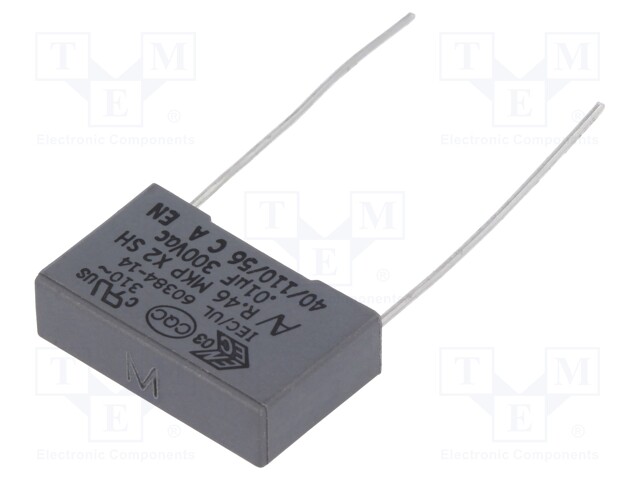 Capacitor: polypropylene; X2; 10nF; 15mm; ±20%; 18x5x11mm; 310VAC