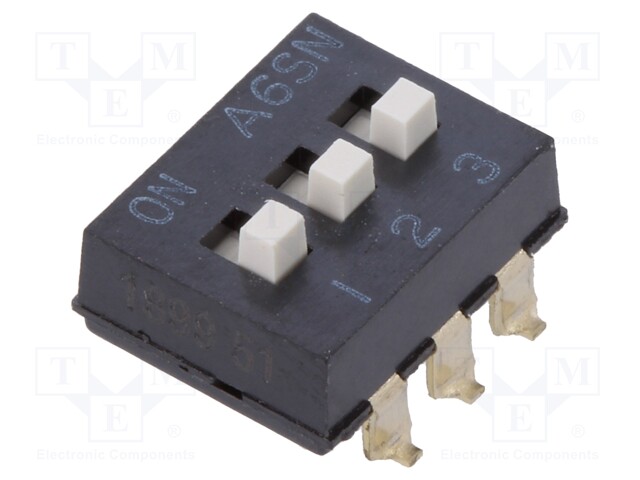 Switch: DIP-SWITCH; Poles number: 3; ON-OFF; 0.025A/24VDC; Pos: 2