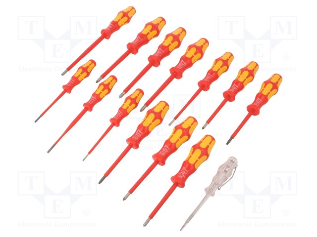 Screwdrivers; Pcs: 14; insulated; Package: cardboard packaging