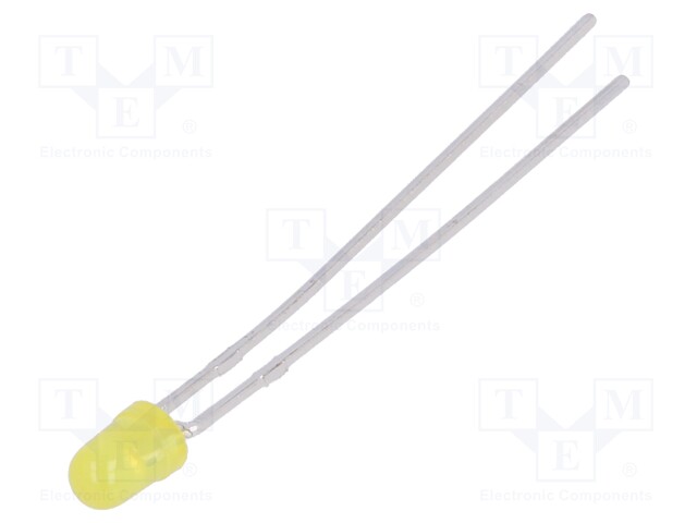 LED; 3mm; yellow; 8÷15mcd; 50°; Front: convex; No.of term: 2