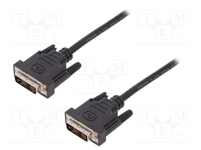 Cable; DVI-D (18+1) plug,both sides; 2m; black