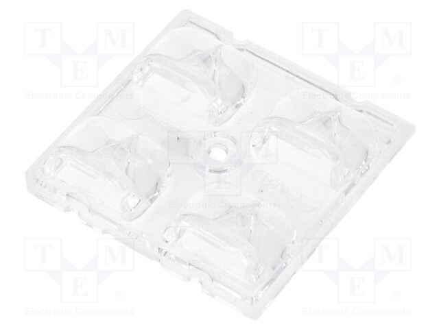 LED lens; square; transparent; H: 8.3mm; Application: LUXEON T