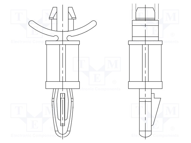 PCB distance; polyamide 66; L: 7.9mm; latch/latch; Colour: natural