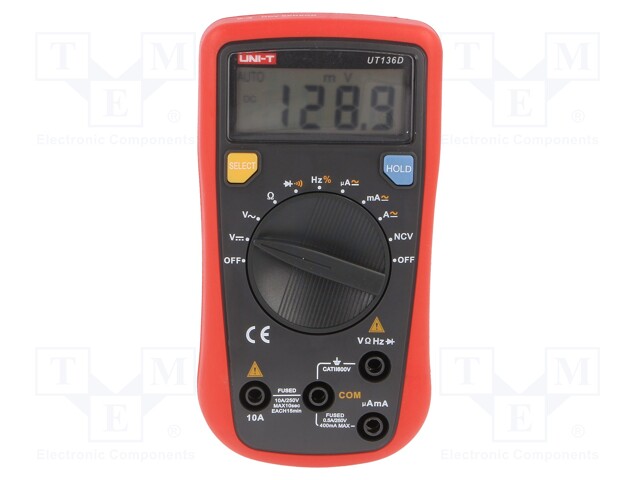 Digital multimeter; LCD (2000),with a backlit; Diode test: yes