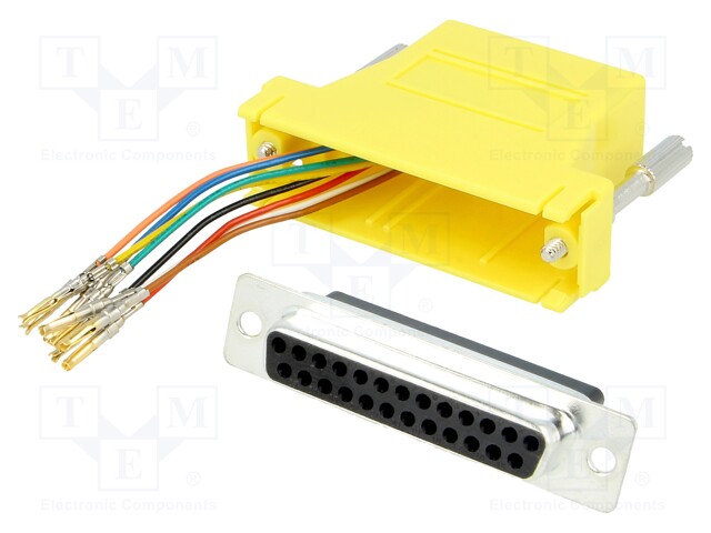 Transition: adapter; RJ45 socket,D-Sub 25pin female; yellow