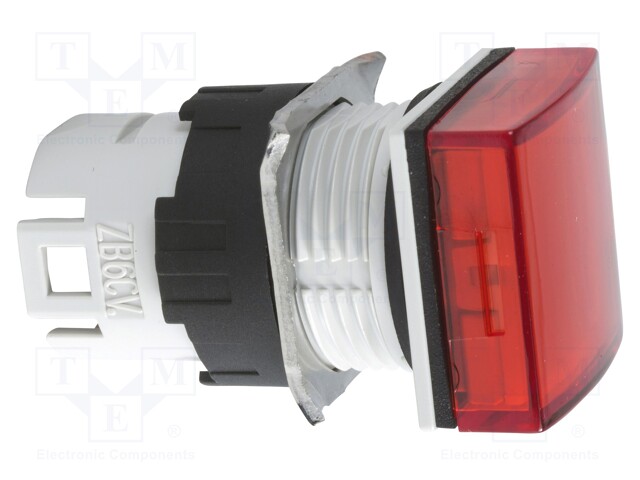 Indicator Lens, Red, Square, 16 mm, Pilot Light Head