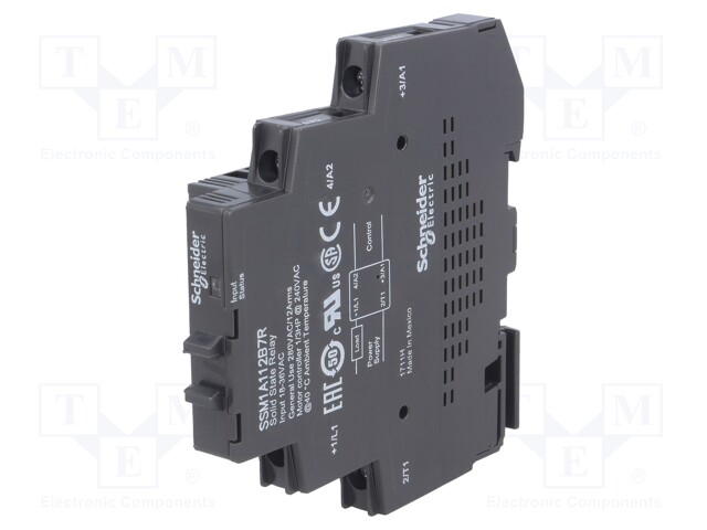 Relay: solid state; Ucntrl: 18÷36VAC; 12A; 24÷280VAC; DIN; 18mm