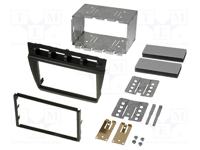 Radio mounting frame; Kia; 2 DIN; black