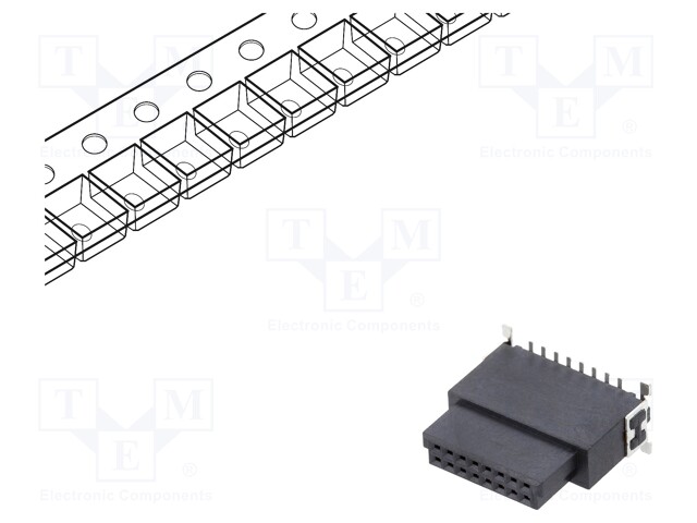 Connector: PCB to PCB; female; PIN: 16; 1.27mm; -55÷125°C; UL94V-0