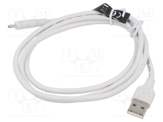 Cable; USB 2.0; USB A plug,USB B micro plug; nickel plated; 1m