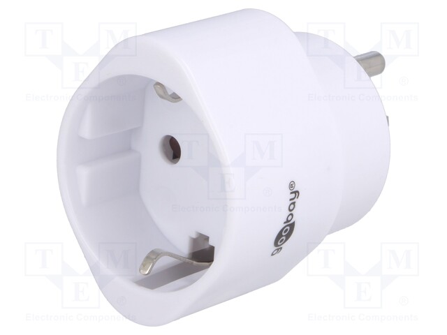 Adapter; Out: EU; Plug: with earthing; Colour: white