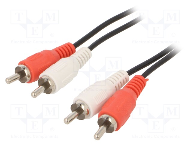Cable; RCA plug x2,both sides; 7.5m; black