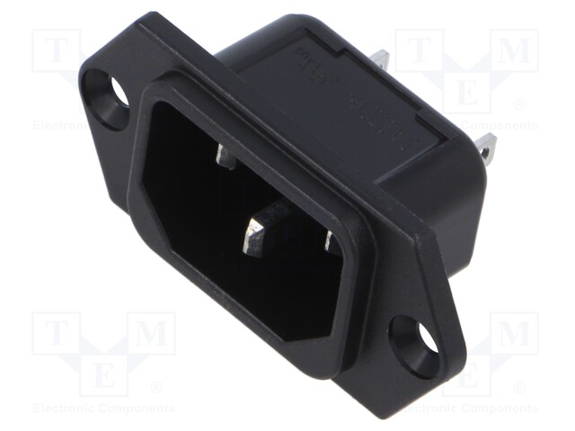 Connector: AC supply; socket; male; 10A; 250VAC; IEC 60320; C14 (E)