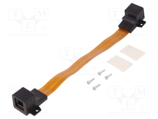 Extension lead; transparent; 0.25m; RJ45 socket,both sides