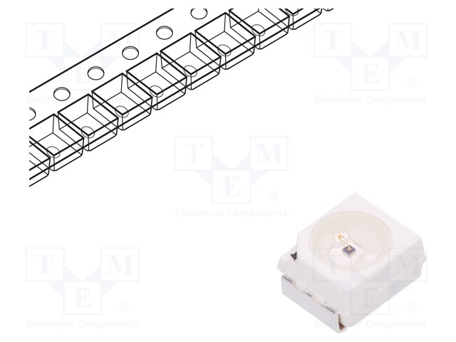 LED; SMD; 3528,PLCC2; amber; 180÷355mcd; 3.5x2.8x1.9mm; 120°; 20mA