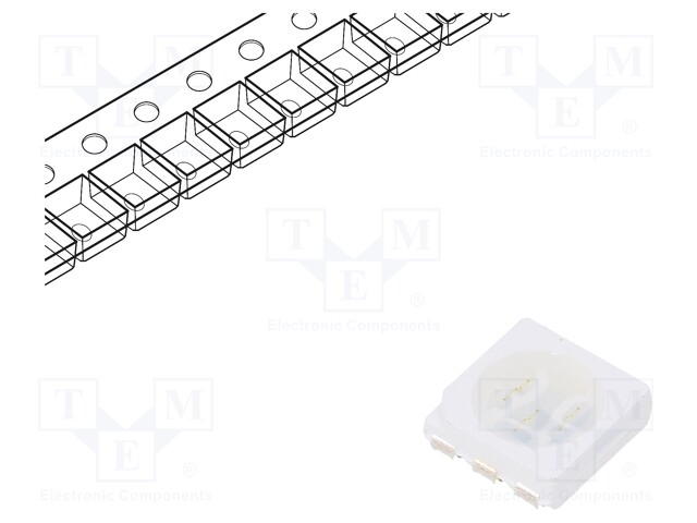 LED; SMD; 5050,PLCC6; green; 2800÷5300mcd; 5.4x4.95x1.6mm; 120°