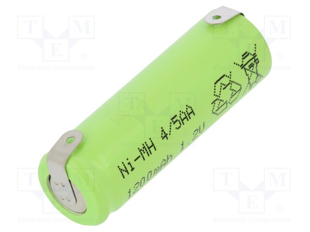 Re-battery: Ni-MH; 4/5AA; 1.2V; 1200mAh; Leads: soldering lugs