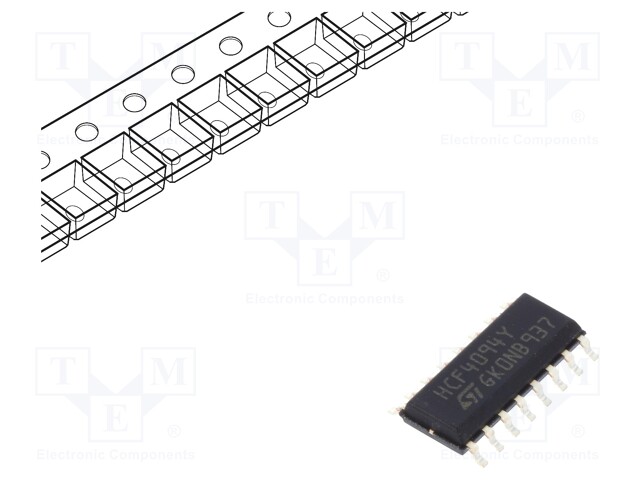 IC: digital; shift register; IN: 1; SMD; SO16; Series: HC; 3÷20VDC