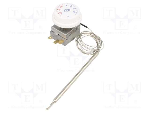 Sensor: thermostat with capillary; Output conf: SPDT; 10A; 400VAC