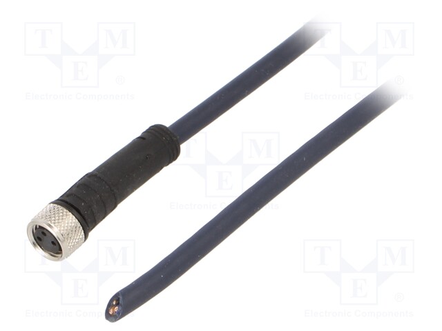 Connection lead; M8; PIN: 3; straight; 5m; plug; 60VAC; 4A; -35÷105°C