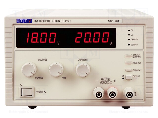 Power supply: high power laboratory; Channels: 1; 18VDC; 20A; 360W