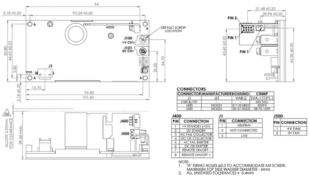 Power supply: switched-mode; open; 250W; 85÷265VAC; OUT: 1; 24VDC