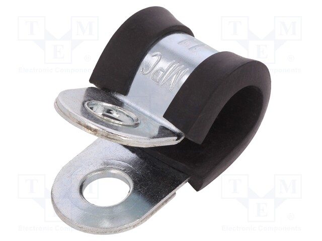 Fixing clamp; ØBundle : 11mm; W: 20mm; steel; Cover material: EPDM