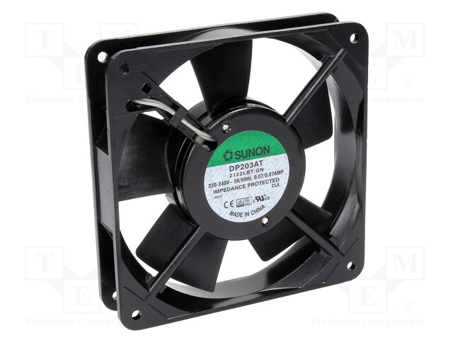 Fan: AC; axial; 230VAC; 120x120x25mm; 79(±7%)m3/h; 37dBA; 1700rpm