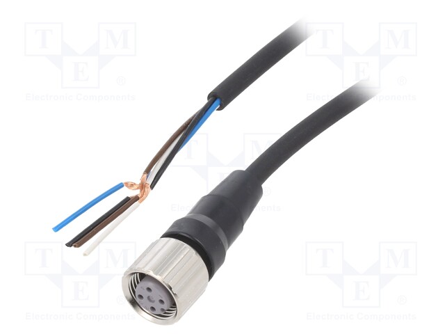 Connection lead; M12; PIN: 4; straight; Len: 10m; plug; 4A; -10÷80°C