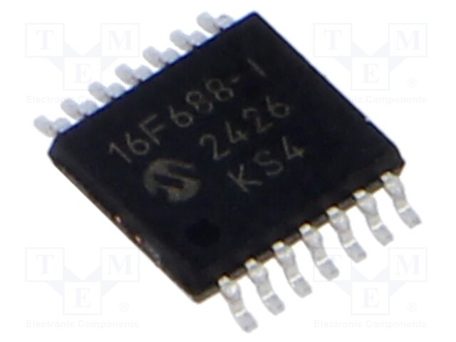 IC: PIC microcontroller; 7kB; 20MHz; A/E/USART,GPIO,ICSP; SMD