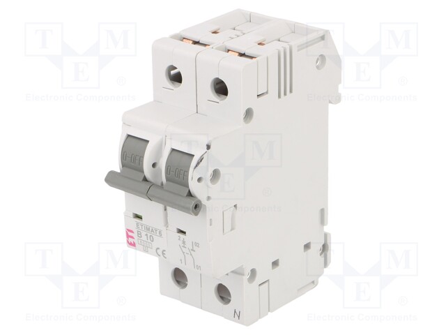 Circuit breaker; 230/400VAC; Inom: 10A; Poles: 1+N; DIN; Charact: B