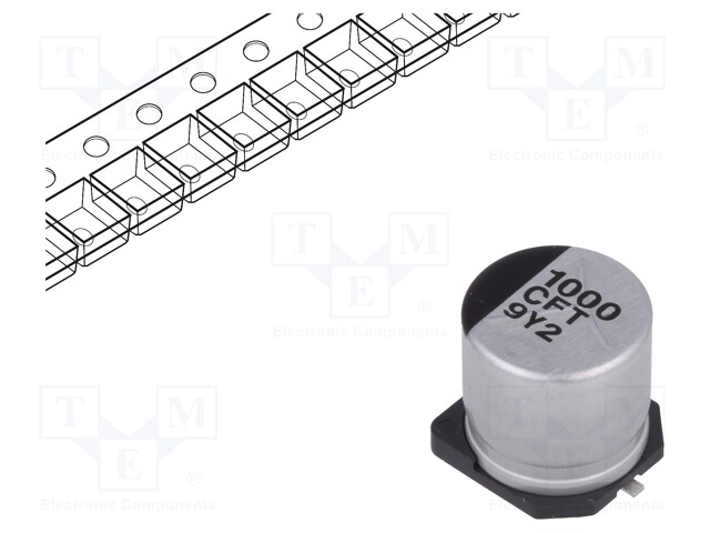 Capacitor: electrolytic; low impedance; 1000uF; 16VDC; Case: G