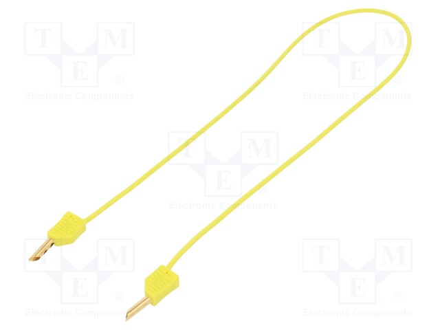 Test lead; PVC; 0.5m; yellow; 19A; 60V; Cond.cross sec: 1mm2