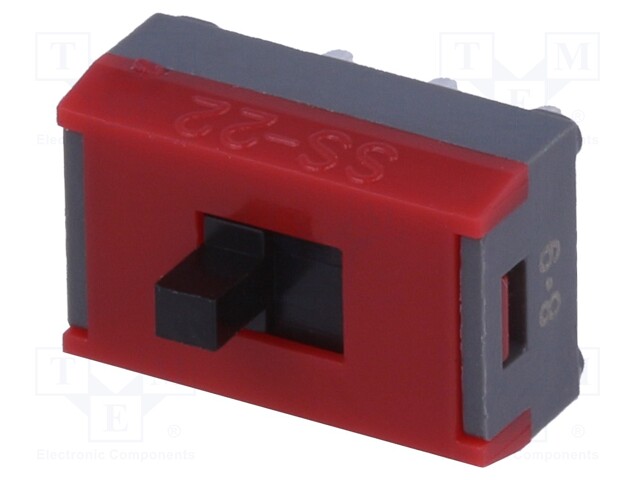 Switch: slide; DPDT; 0.2A/30VDC; Mounting: vertical; -15÷60°C