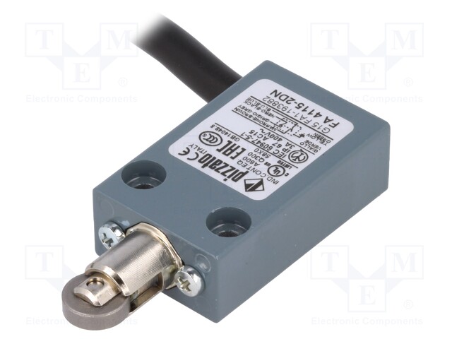 Limit switch; pusher with parallel roller; NO + NC; 10A; lead 2m