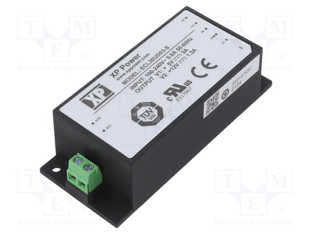 Power supply: switched-mode; 30W; 5VDC; 3A; OUT: 2; 96x40x28.5mm