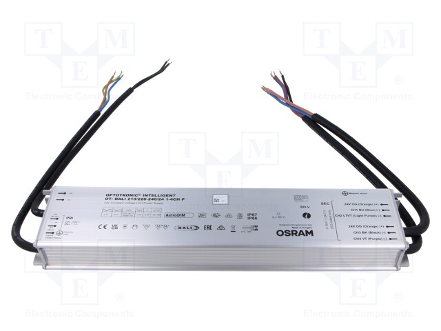 Power supply: switched-mode; LED; 210W; 24.7VDC; 230÷240VAC; 93%