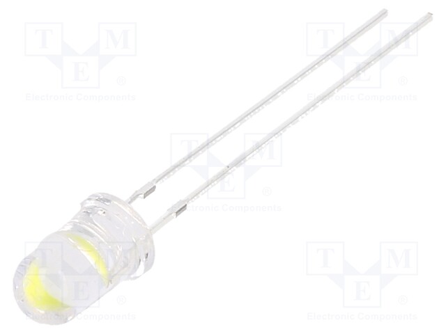 LED; 5mm; white cold; 60000÷70000mcd; 7.5÷9lm; 15°; 15mA; 5.5÷6.5V