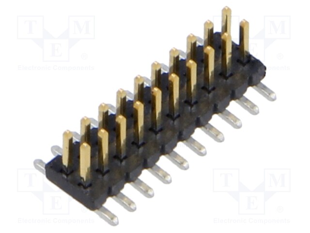 Connector: pin strips; male; PIN: 20; 1.27mm; gold flash; SMT; reel