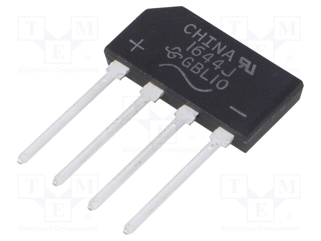 Single-phase bridge rectifier; Urmax: 1kV; If: 4A; Ifsm: 150A; GBL