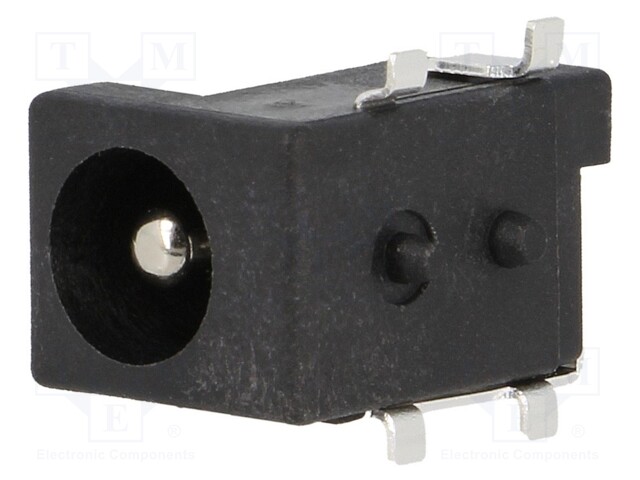 Socket; DC supply; male; 5,5/2,5mm; with on/off switch; on PCBs