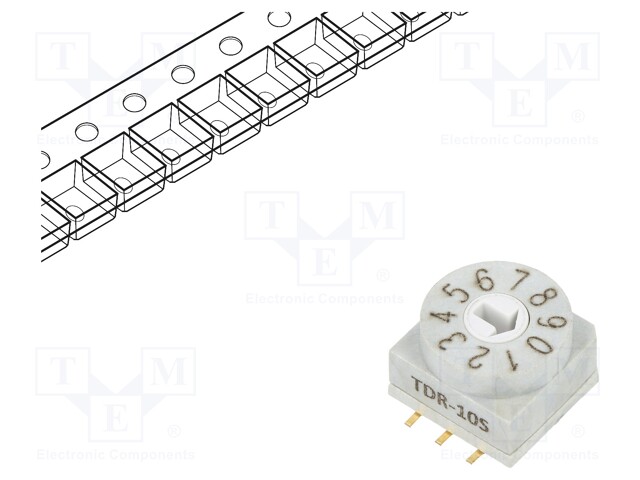 Encoding switch; DEC/BCD; Pos: 10; SMT; Rcont max: 80mΩ; 7Ncm