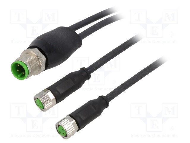 Connection lead; M8; PIN: 3; straight; 1.5m; plug; PUR,PVC