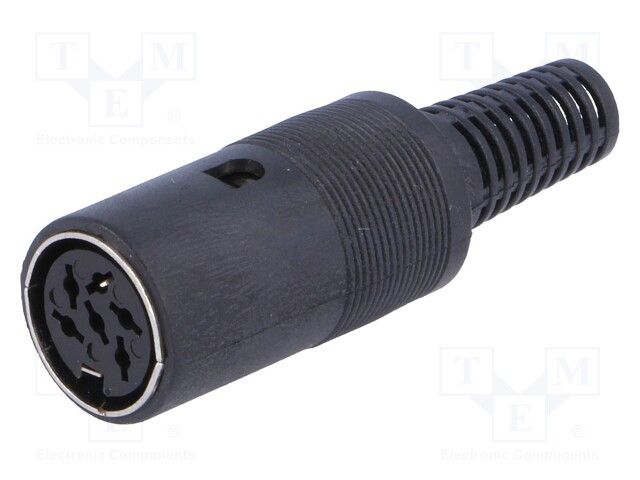 Plug; DIN; female; PIN: 6; Layout: 240°; straight; for cable