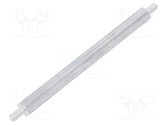 Screwed spacer sleeve; 65mm; Ext.thread: M3; hexagonal; aluminium