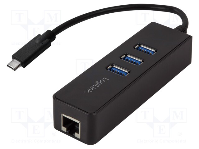 USB to Fast Ethernet adapter with USB hub; USB 3.0