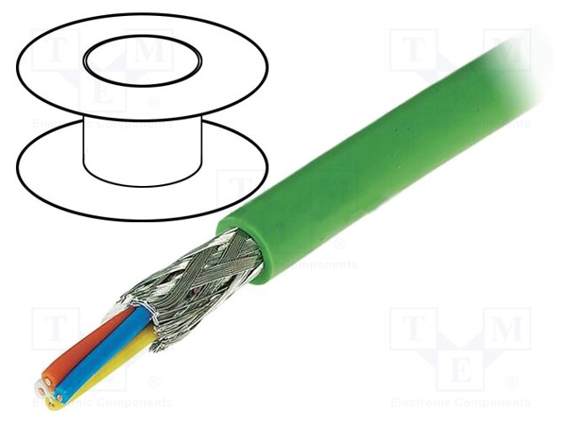 Wire; industrial Ethernet,PROFINET; 5; stranded; Cu; 4x22AWG; PVC