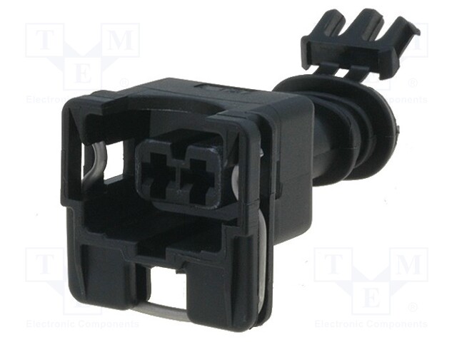 Connector: automotive; JPT; plug; female; PIN: 2; for cable; black