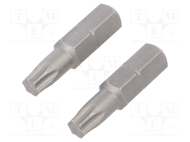 Screwdriver bit; Torx®; TX25; Overall len: 25mm; 2pcs.